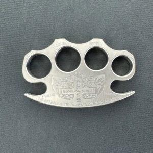 Tattoo engraved solid steel knuckle